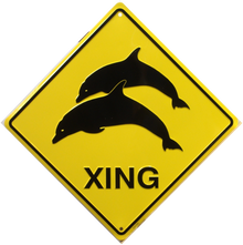DOLPHIN XING SIGN GREAT SIGN FOR THE BEACH OR NEAR THE AQUARIUM OR FOR ANY PLACE THE DOLPHIN LOVER CHOOSES