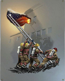 RETURN TO GLORY, FIREFIGHTERS METAL SIGN S/O*