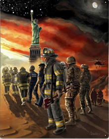 SOME GAVE ALL, FIREFIGHTERS METAL SIGN S/O*