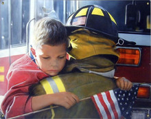AMERICAN HERO, FIREFIGHTERS METAL SIGN S/O*