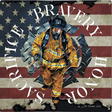 343, FIREFIGHTERS METAL SIGN S/O*