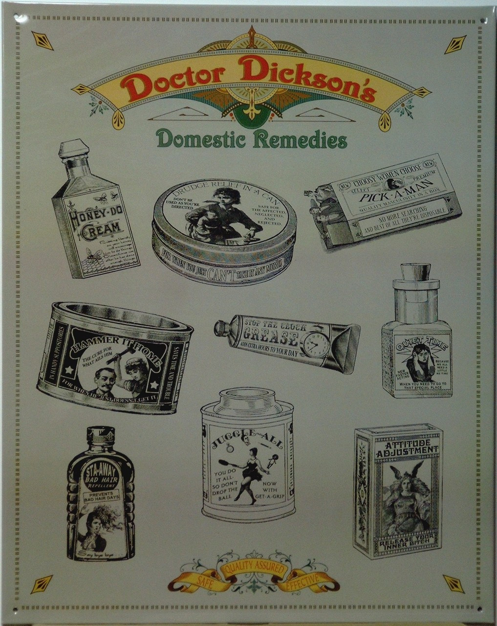 New Nostalgic Dr Dickenson's Domestic Remedies Ad Tin Sign Vintage Doctor Decor 