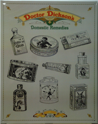 Photo of DR. DICKENSONS REMEDIES FOR ALL SORTS OF FAR FETCHED AILMENTS, MUTED COLORS AND GOOD DETAIL