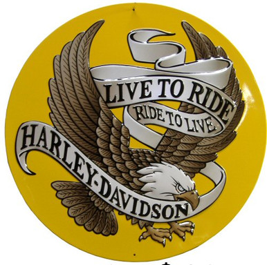 Photo of EAGLE LIVE TO RIDE DIE-CUT & EMBOSSED, GREAT DETAILS, SUPER EMBOSSING AND HARLEY COLORS
