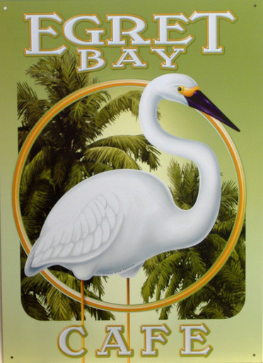 EGRET BAY CAFE SIGN HAS WARM RICH COLORS AND SHARP DETAILS