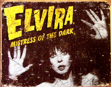 Photo of ELVIRA SPIDERWEBS SIGN SHOW ELVIRA IN THE WEB, NICE COLORS AND DETAILS