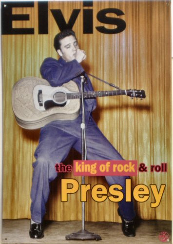 Photo of ELVIS "THE KING" IS AN EARLY PICTURE OF ELVIS PREFORMING WITH COLOR AND DETAILS RIGHT OUT OF THE 1950'S THIS SIGN IS OUT OF PRINT, WE HAVE FOUR LEFT