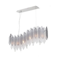 Zeev Lighting Stratus Collection Chrome Frame Smoke & Frosted Glass Chandelier CD10096/6/CH-SMF