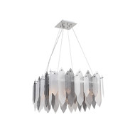 Zeev Lighting Stratus Collection Chrome Frame Smoke & Frosted Glass Chandelier CD10097/8/CH-SMF