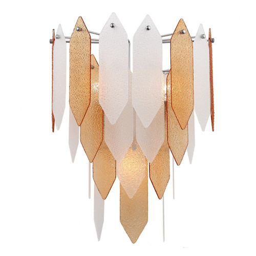Zeev Lighting Stratus Collection Chrome Frame Amber & Frosted Glass Wall Sconce WS70012/3/CH-ABF