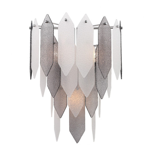 Zeev Lighting Stratus Collection Chrome Frame Smoke & Frosted Glass Wall Sconce
