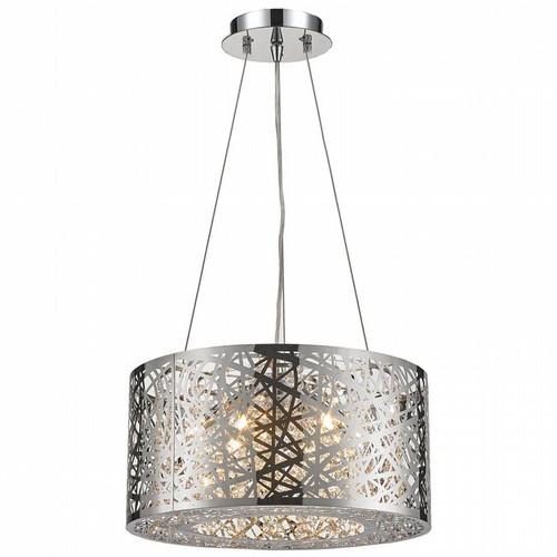 Worldwide Lighting Aramis Collection 6 Light Drum Round crystal Chandelier W83143C16