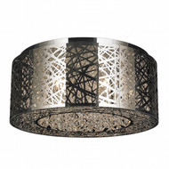 Worldwide Lighting Aramis Collection 9 Light Drum Round crystal Flush Mount Light W33143C20