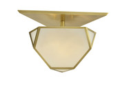 Zeev Lighting MoonBow Collection Aged Brass Semi Flush SF50010/3/AGB