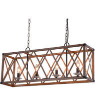 4 Light Chandelier with Wood Grain Brown Finish 1033P36-4-230