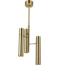 6 Light Down Mini Chandelier with Brass Finish