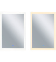 Rectangle Matte White LED 30 in. Mirror From our Abigail Collection