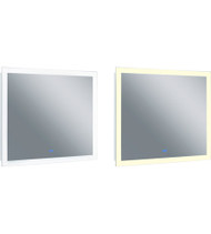 Rectangle Matte White LED 40 in. Mirror From our Abigail Collection