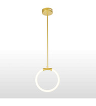 1 Light LED Pendant with Satin Gold finish