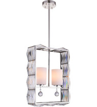 2 Light Down Chandelier with Polished Nickel finish