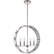 4 Light Down Chandelier with Polished Nickel finish