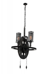 2 Light Up Chandelier with Gray finish