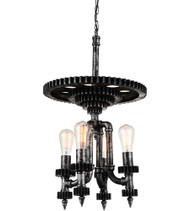 4 Light Up Chandelier with Gray finish