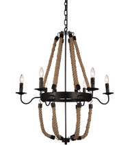 6 Light Chandelier with Rust finish