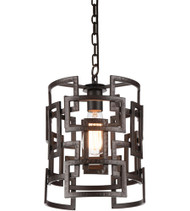 1 Light Down Chandelier with Brown finish