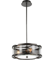 3 Light  Chandelier with Black Silver finish