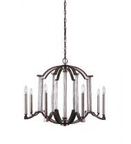 8 Light Candle Chandelier with Brownish Silver finish