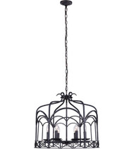 6 Light Up Chandelier with Grayish Brown finish