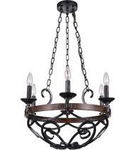 6 Light Candle Chandelier with Gun Metal finish