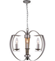 3 Light  Chandelier with Pewter finish
