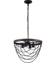 4 Light  Chandelier with Black finish