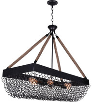 6 Light Island Chandelier with Antique Black finish