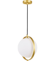 1 Light Mini Pendant with Brass Finish 1153P10-1-169