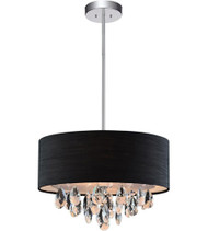 3 Light Drum Shade Chandelier with Chrome finish 5443P14C (Black)