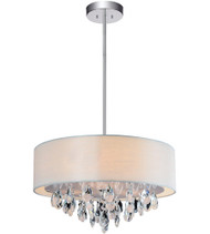 3 Light Drum Shade Chandelier with Chrome finish 5443P14C (Off White)