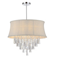 8 Light Drum Shade Chandelier with Chrome finish 5532P22C (Off White)
