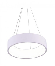 LED Drum Shade Pendant with White finish 7103P18-1-104-A