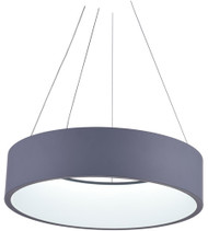 LED Drum Shade Pendant with Gray & White finish 7103P18-1-167-A
