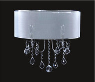 2 Light Crystal Wall Sconce With Satin Shade KL-41052-1813-S
