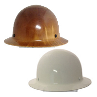 white fiberglass hard hat