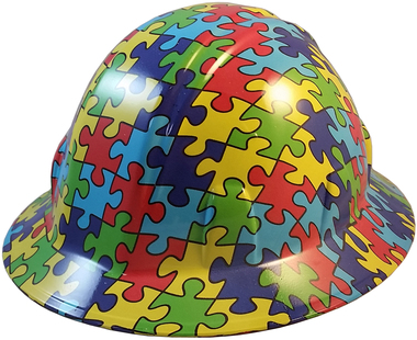 Autism Puzzle Hydro Dipped Hard Hat