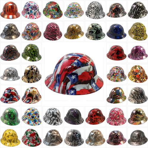 Show off some personality with one of our hydro dipped hard hats