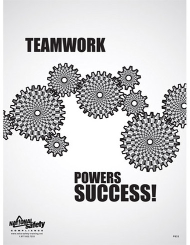 Teamwork Powers Success Safety Posters in ENGLISH  pic 1