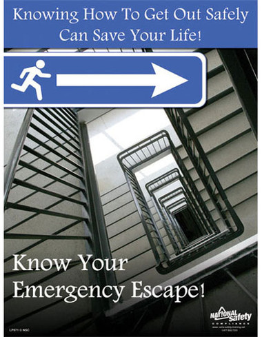 Emergency Escape Safety Posters in ENGLISH  pic 1