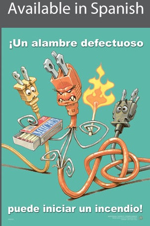Faulty Wires Safety Poster in SPANISH  pic 1