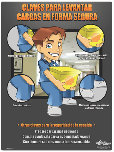 Medical Back Safety Poster in SPANISH  pic 1